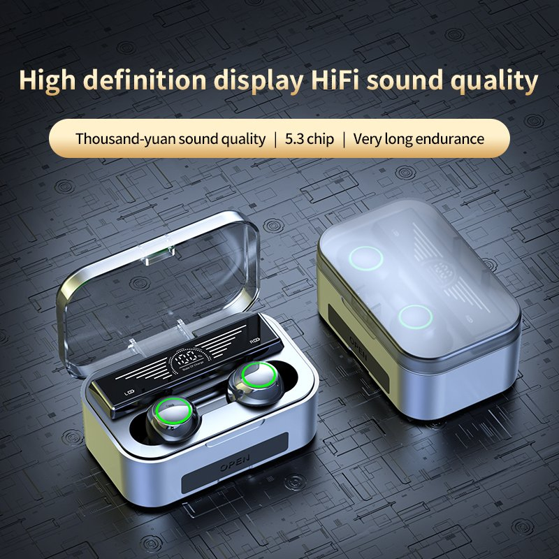 Наушники TWS Bluetooth 5.3 Hi-Fi Stereo с LED дисплеем