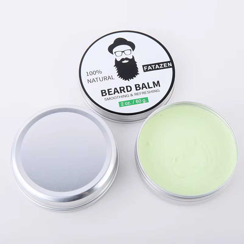 Private Label Natural Organic Cedarwood Bee Wax Beard Balm with Vegan Ingredient Cedar Argan Oil OEM Men Beard Mustache Care