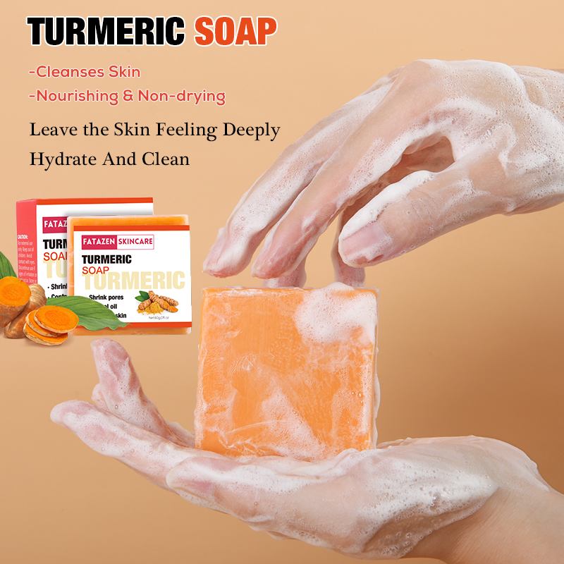 Private Label Skin Care Products Organic Natural Whitening Turmeric Soap OEM Anti Acne Handmade Bath Kojic Acid Bar Soap