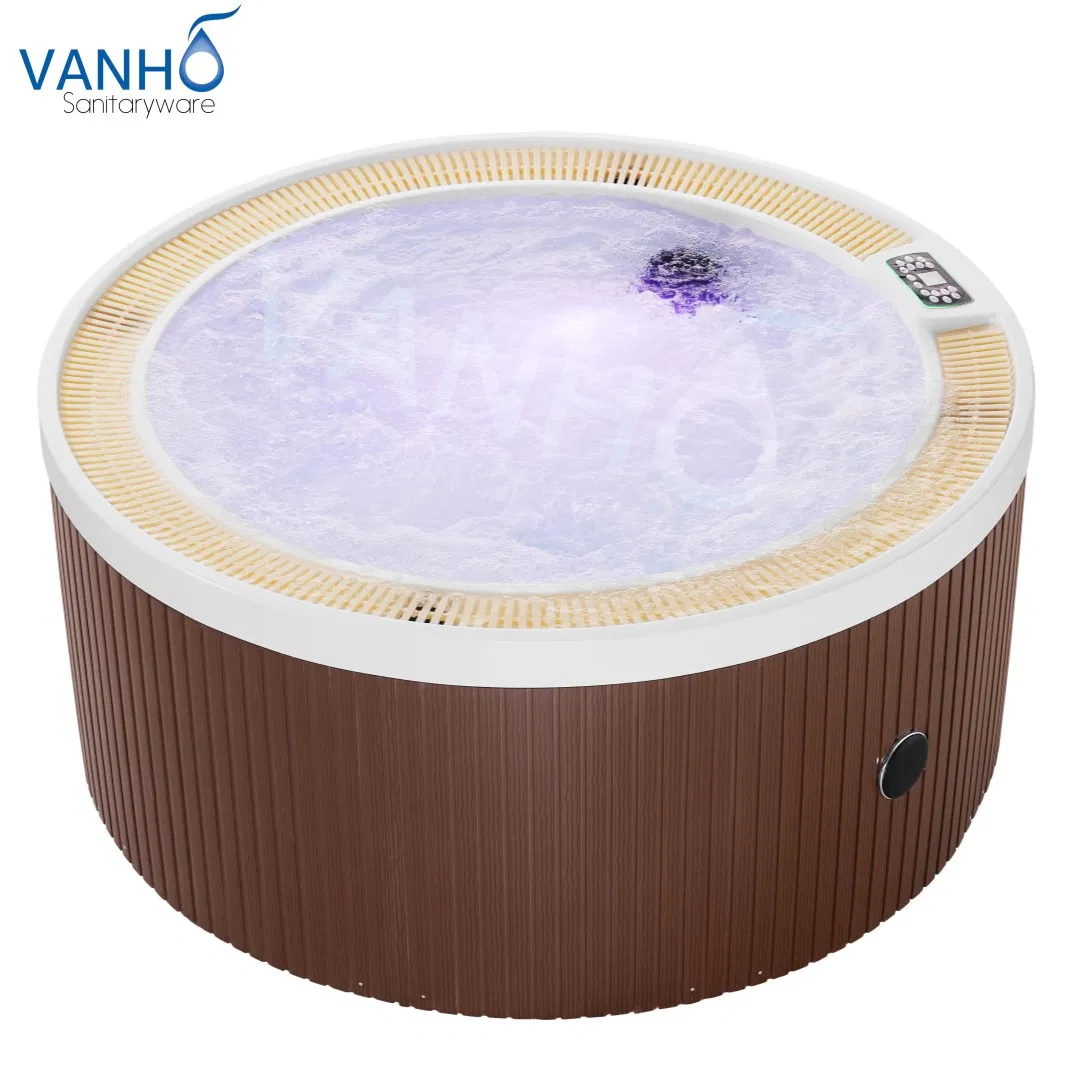 New Modern Stylish Round Outdoor Bathtub with Control System, Water Massage, Whirlpool
