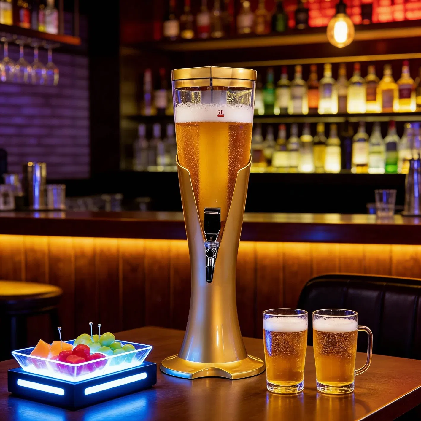 Wholesale Customized Logo Portable 1.5L 3L Bar Soft Drink Draft Beer Beverage Dispenser Ice Cold Beer Tower with 1 Taps for Club Bar