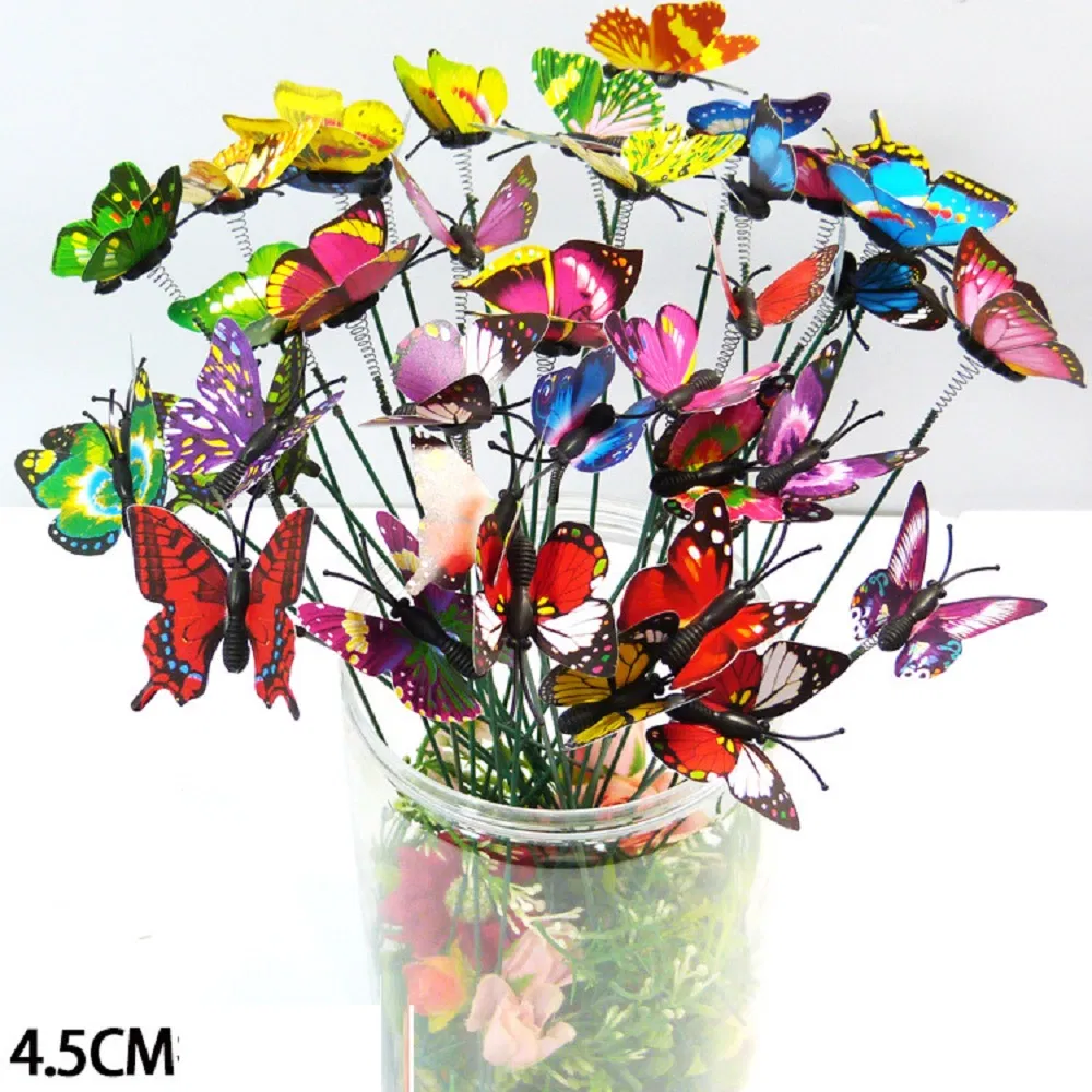 Colorful Garden Decorations Outdoor Dummy Plug Butter-Fly Yard Planter Decor Wbb18089