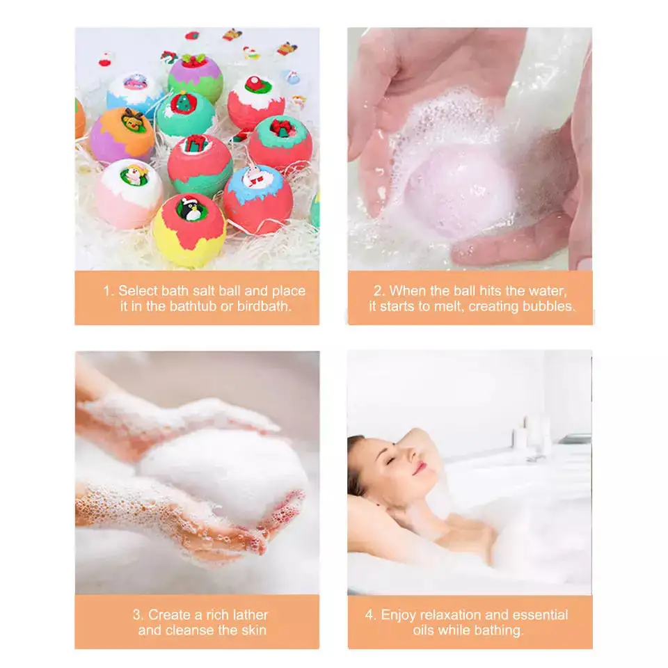 Fun Bubble Christmas Bath Bombs Featuring Collectible Toys for Kids