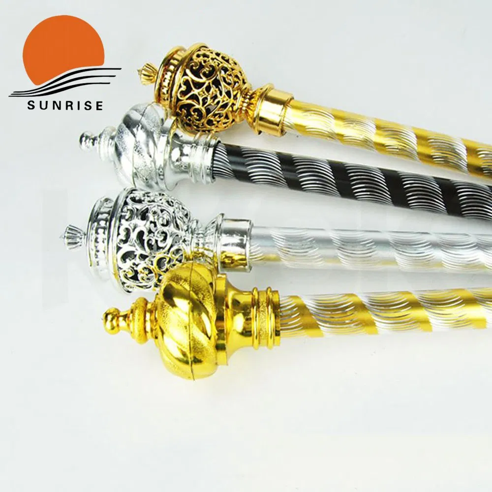 Factory Price 28 mm Twisted Iron Curtain Rod Set Diamond Finials Accessories for Living Room Curtain Poles Tracks Accessories