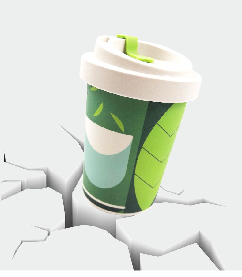 Customized Bamboo Fiber Coffee Mug 350ml Biodegradable Eco-Friendly Coffee Mug 16oz with Silicone Bamboo Fiber Coffee Mugs