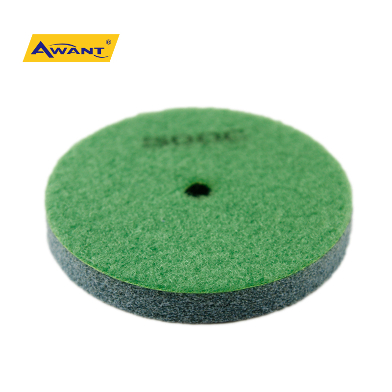 4 Inch 500 Grit Green Non Woven Wheel for Stone Marble Granite