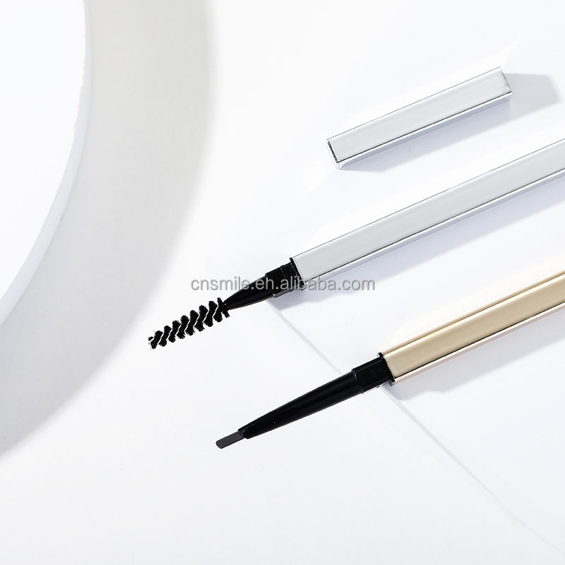 Natural Makeup Double Heads Automatic Eyebrow Pencil Waterproof Long-Lasting Easy Ware Eyebrow Pen with Eyebrow Brush