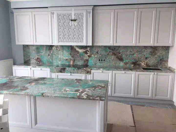 2024 Popular Amazon Green Stone Big Slab for Hotel