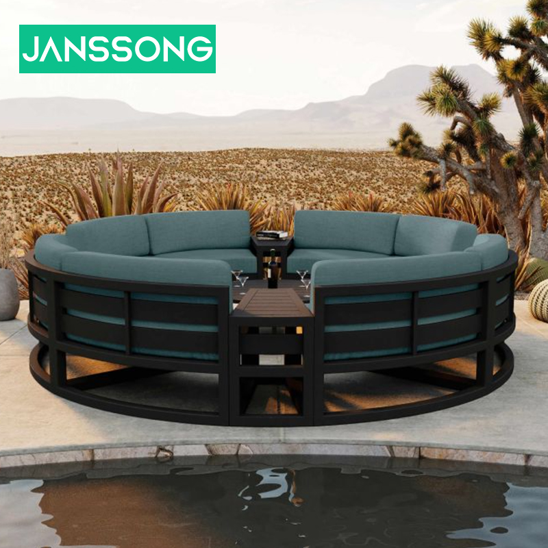 Садовая мебель круглый диван алюминий водонепроницаемая патио