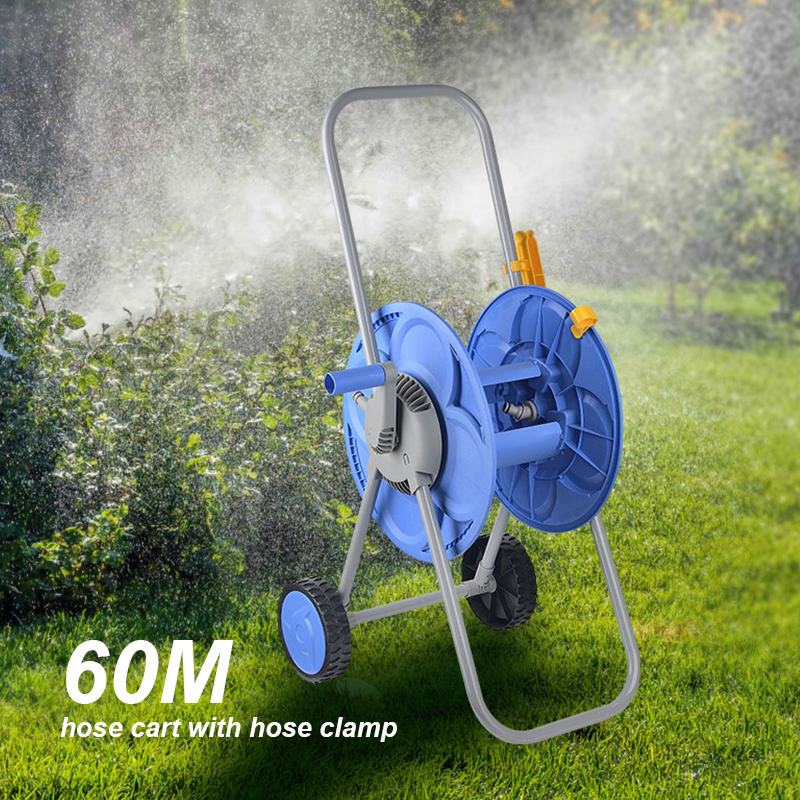 Gartenkraft 60m Garden Hose Reel Cart Metal Trolley
