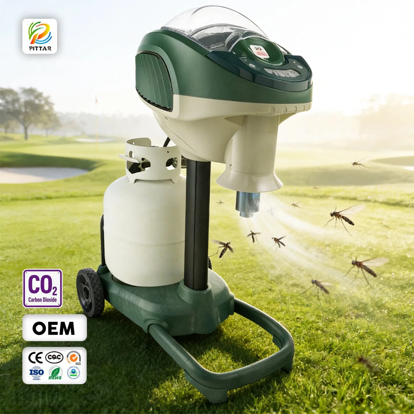 2026 Professional Grade Rugged Outdoor Garden Terrace LPG Gas Generating Powerful Suction CO2 Mosquito Killer Trap
