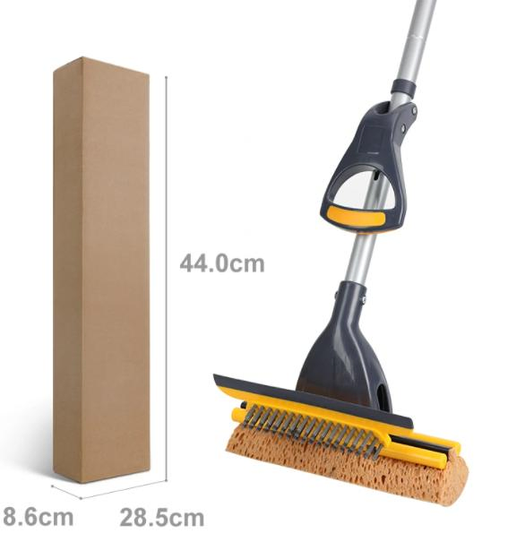 Sponge Mop with Brush Extendable Telescopic Long Handle