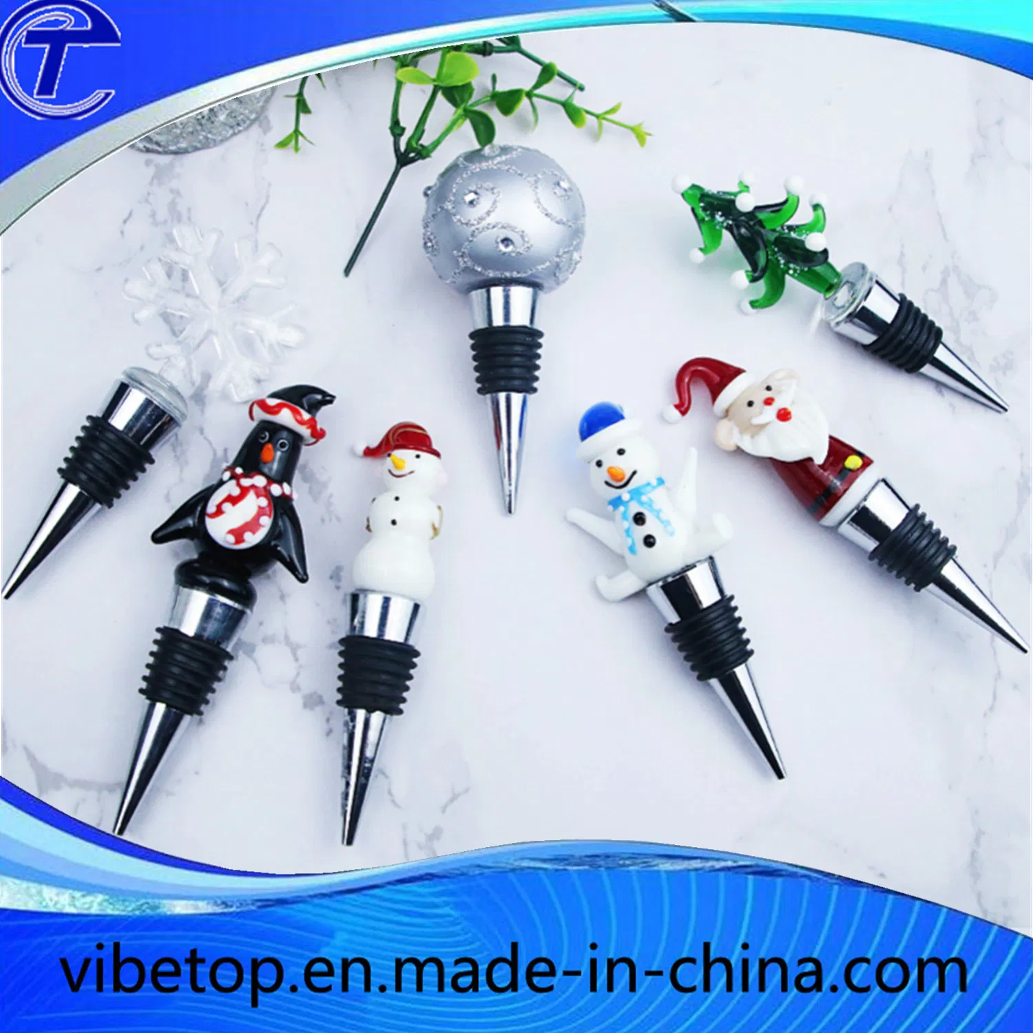 Customized Epoxy Logo Zinc Alloy Wine Stopper