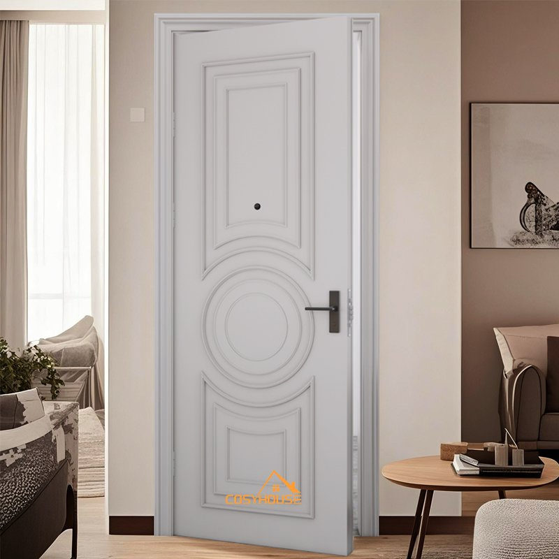 Fire-Rated French Wooden Door with 90-Minute Fireproof Certification for Luxury Hotel & Home