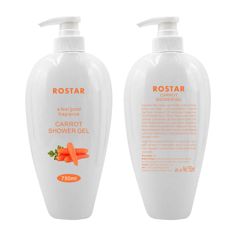 Ditong Customized Wholesale Natural Whitening Deep Cleansing Carrot Shower Gel Bath L Anti-Aging Shower Gel