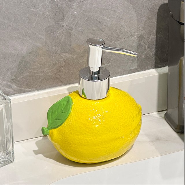 Long Lasting Single Ceramic Dispenser Teen Bathroom Lemon Decor Bathroom Accessories