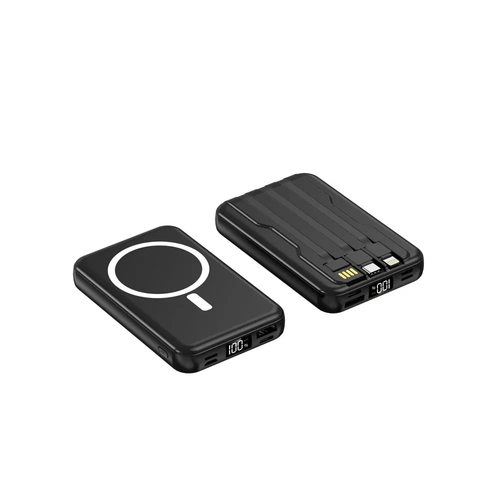Магнитный пауэрбанк 10000 мАч с быстрой беспроводной зарядкой
