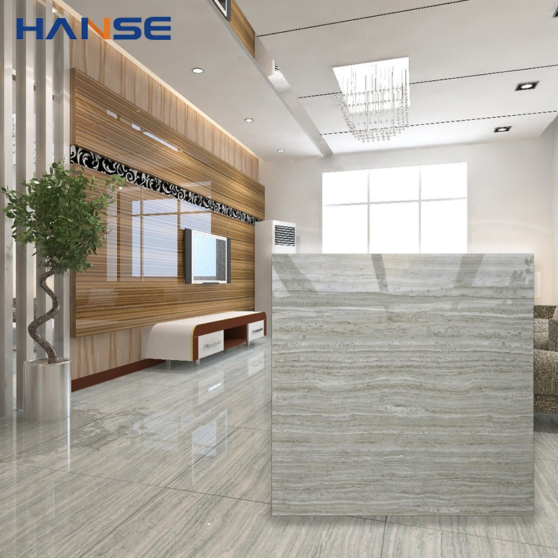 Hanse Good Price 600X600 800X800 Grey White Porcelain Tile Glazed Polished Porcelain Ceramic Slab Wall Floor Tiles