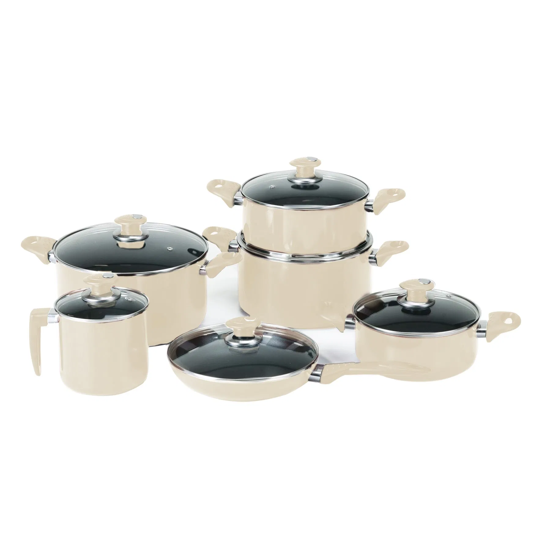 China Factory 12PCS Luxury Red Nonstick Aluminum Cookware Set