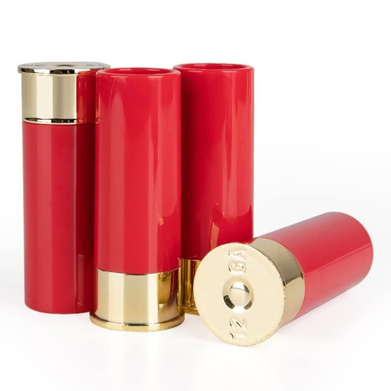 OEM ODM Reusable Modern 12 Gauge Plastic Bullet Shell Cup 1.5 Oz 2 Oz Liquor Party Shot Glasses for Highland Fusilier Highland Harvest