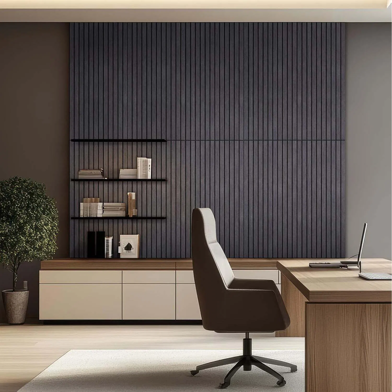 2026 Acoustic Soundproof WPC 3D Slat Wall Panel Interior Decoration Sound-Absorbing Panels Manufacture Price Polyester Fiber Decorative Panel Akupanel