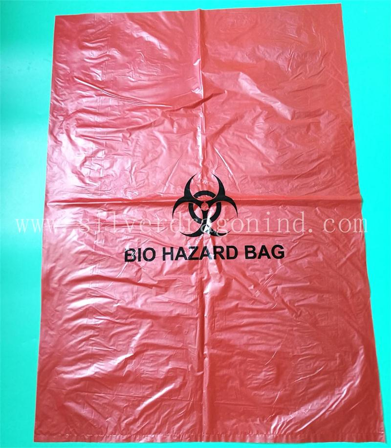 Customize Large Size Yellow Plastic PE Biohazard Bag Medical Waste Bag