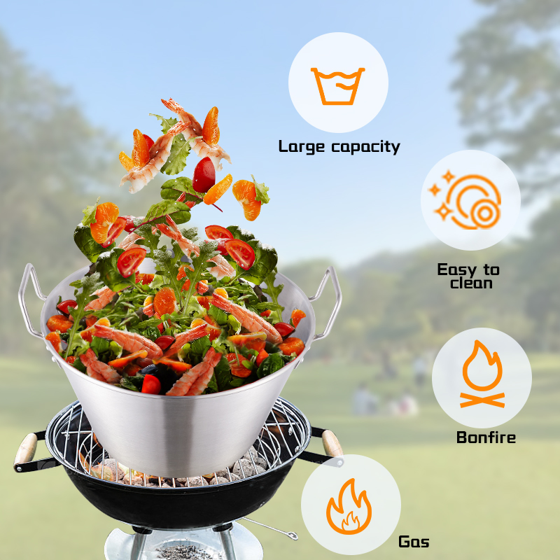 Daosheng Large Capacity Durable Stainless Steel Mexican Pan Cazos PARA Velas De Acero Inoxidable Cazo Carnitas