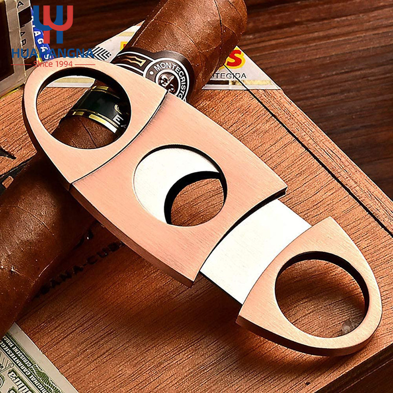 Cigar Accessories Stainless Steel Sharp V Cut Cigar Cutter Customized Logo Metal Durable Cigar Cutter