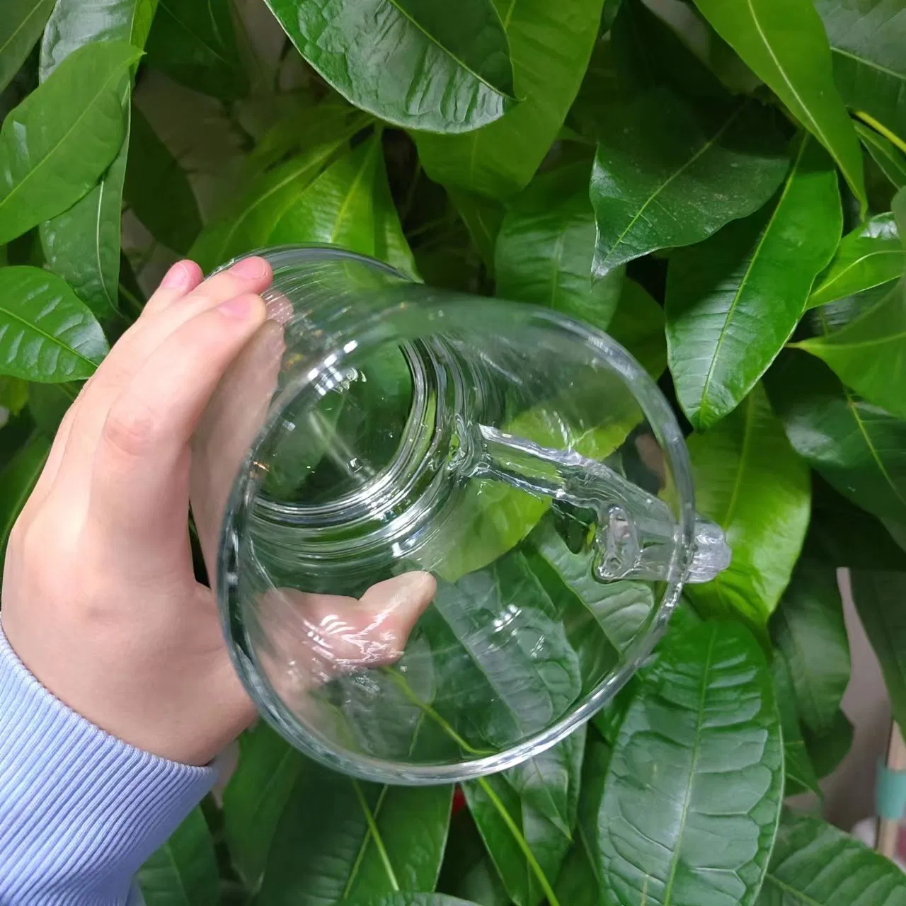 650ml Clear Decal Printing Logo Glass Beer Mug/Thick Beer Glass Cup with Handle/Rtl Glass