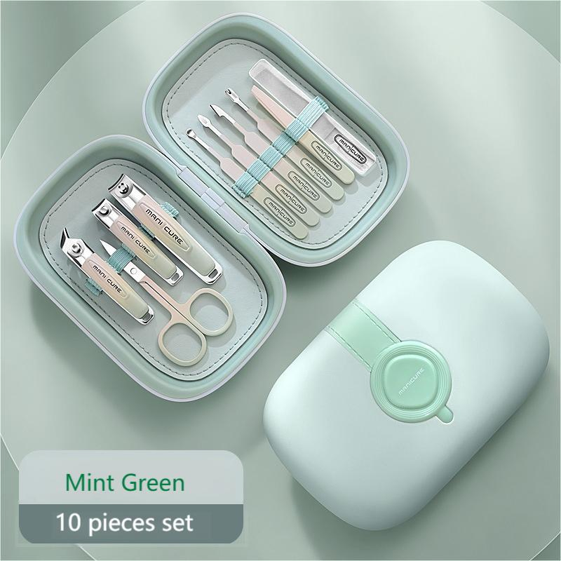 Nail Clippers and Beauty Tool Portable Set, Stainless Steel Manicure 10 in 1, Suitable for Home, Workplace, Outdoor Travel, Gift Giving, Salon