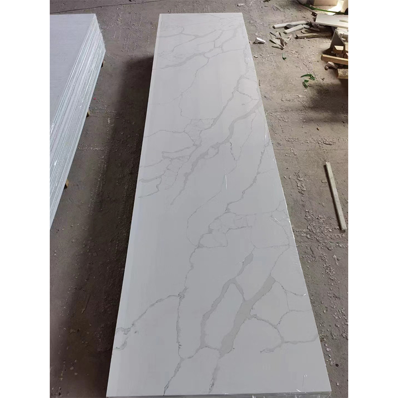 Calacatta Grey/White Polished Engineered Stone Quartz Big Slabs