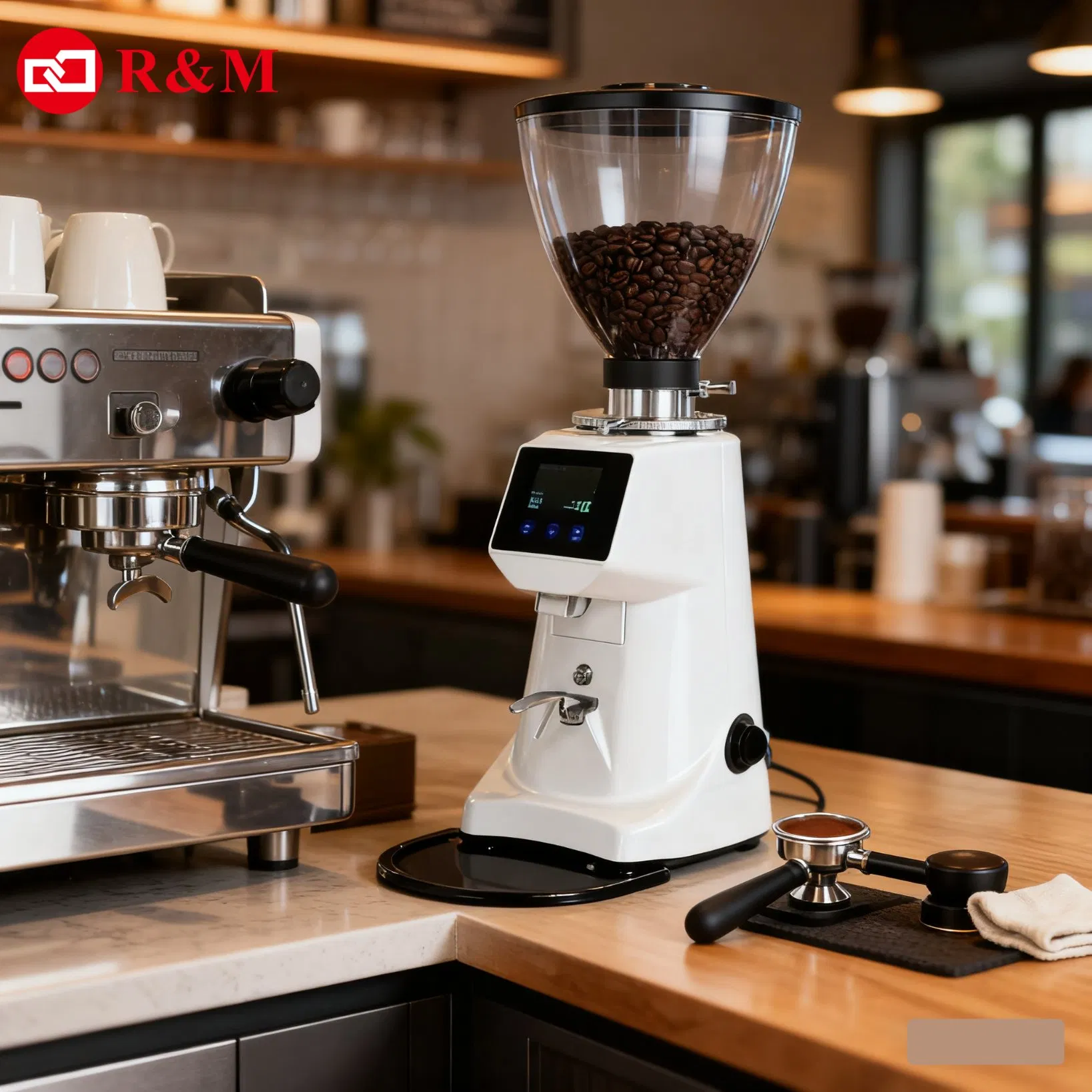 Commercial RM Best Price Top Rated Industrial Electric Manual Small Automatic Conical Flat Burr Espresso Coffee Bean Machine Maker Mill Doser Grinder for Sale