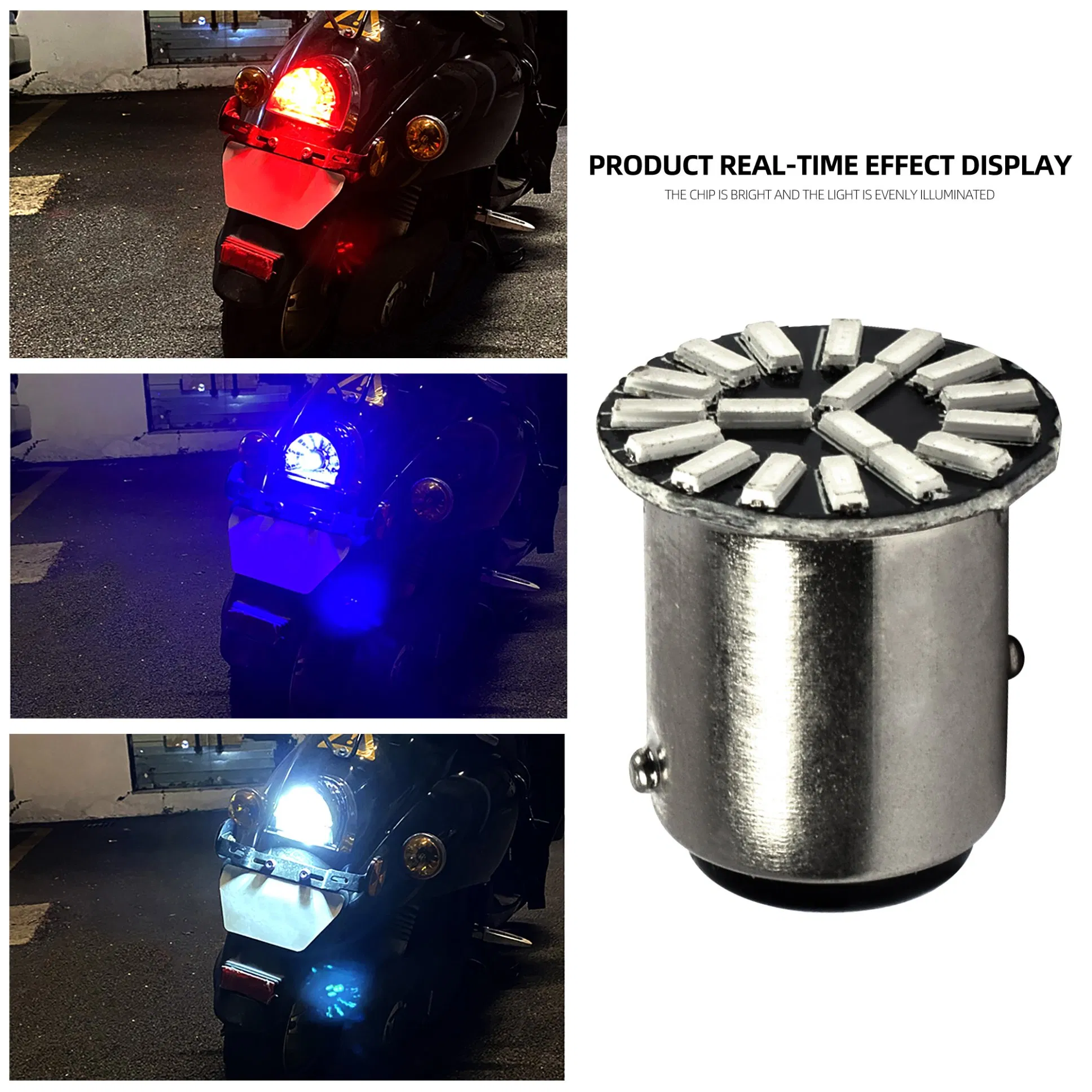 Светодиодный стоп-сигнал 1157 4014 18 Flashing для мотоцикла