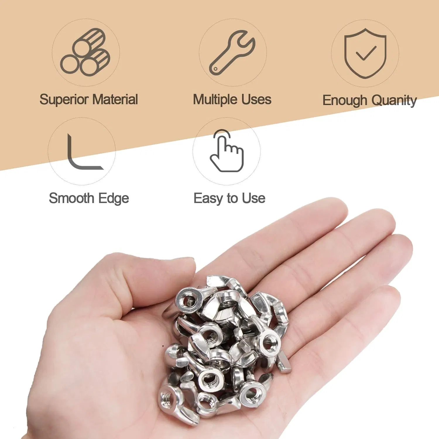 Stainless Steel Wing Nut Screws Hand Tightening Lug Nuts