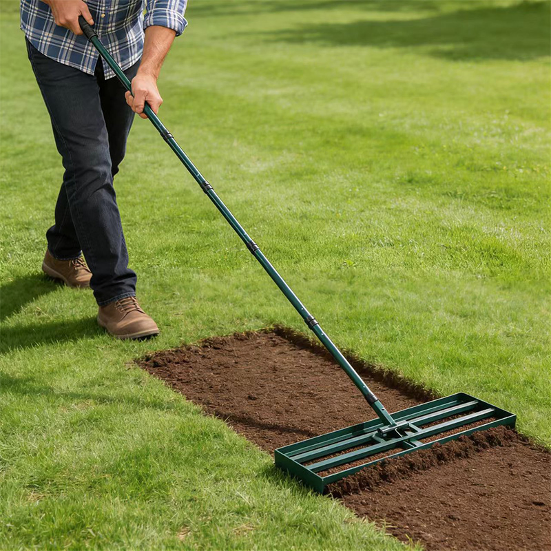 Custom Garden Landscape Rake Soil Leveling Tool Multi-Purpose Steel Lawn Leveller