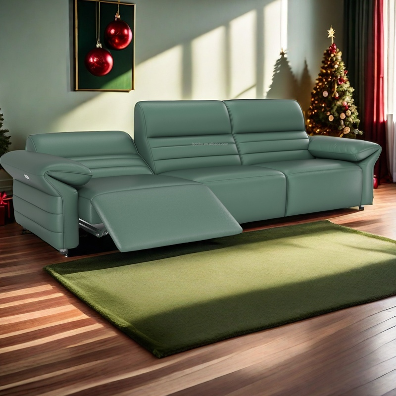 Диван-кровать кожаный 3-местный электрический пульт управления