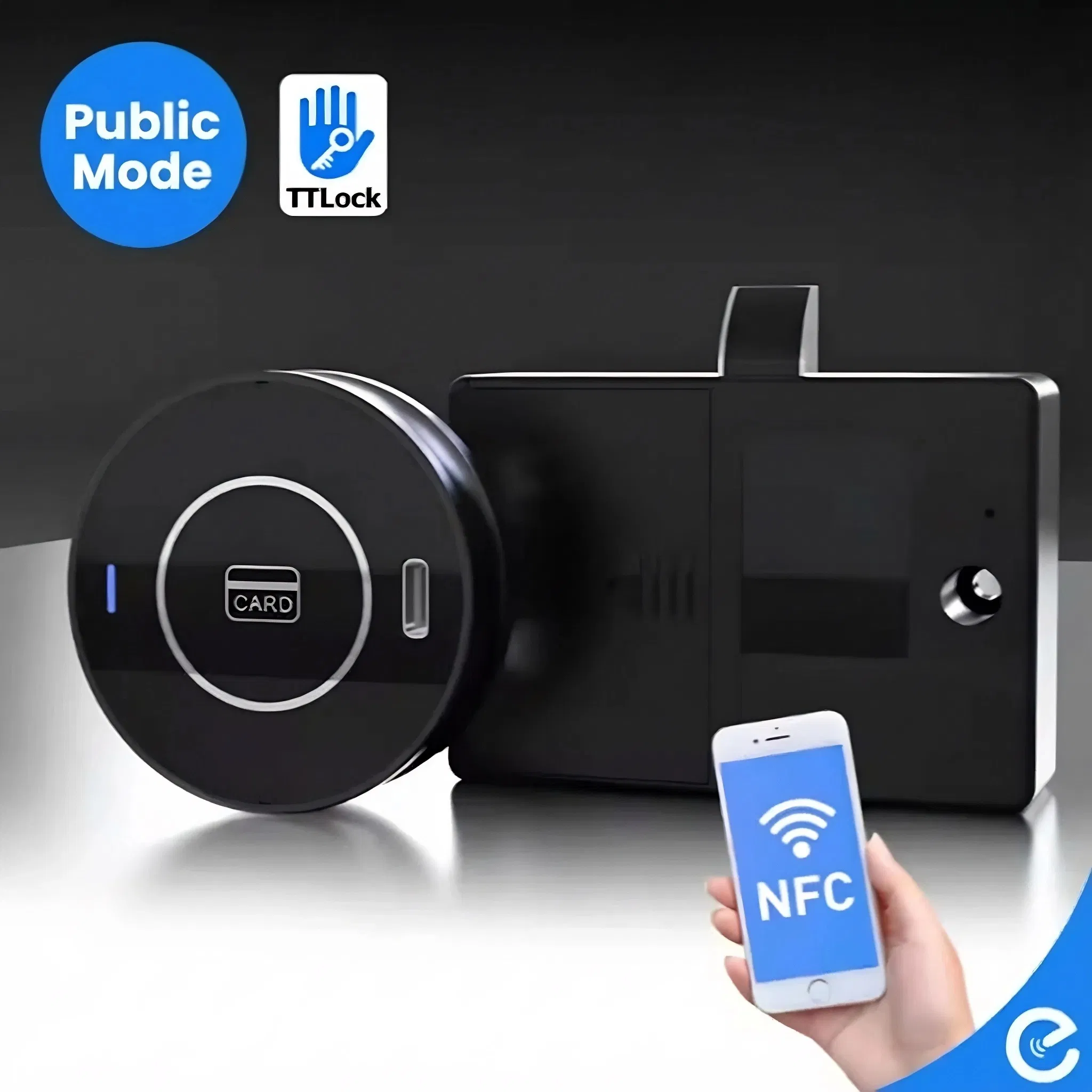 Tuya/Ttlock APP Compatible Keypad Pin Code & RFID Card Unlock Smart Cabinet Lock for Gym Locker/ Office Drawer/Wardrobe