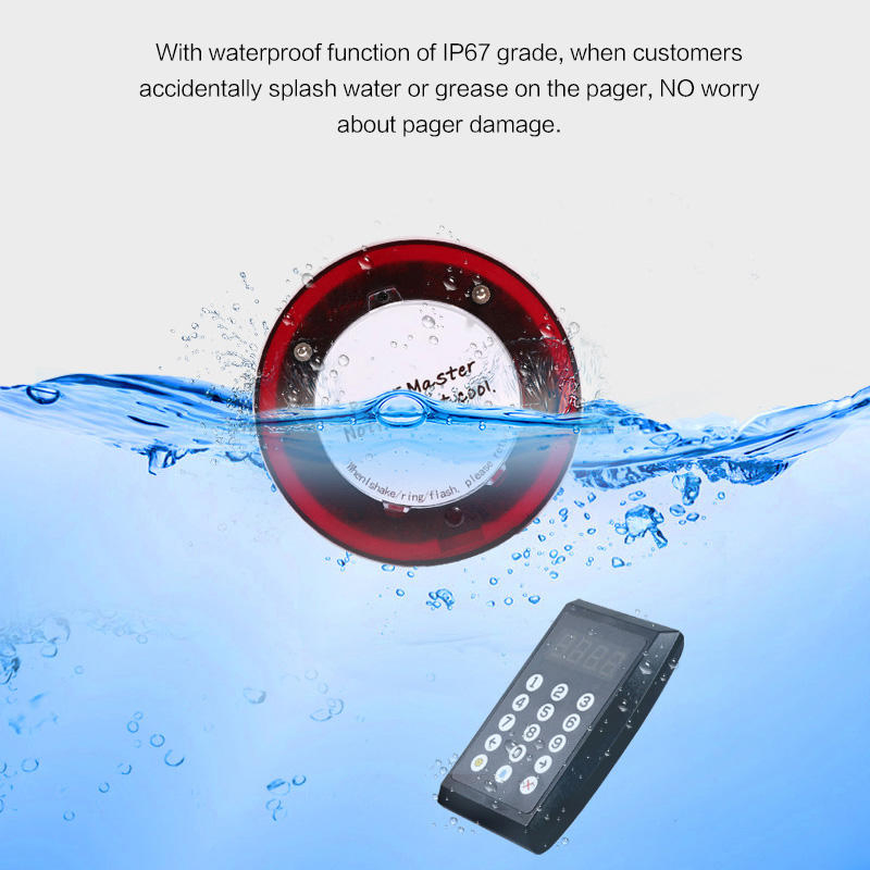 Wireless Calling System 10 Beepers Touch Panel with Keypad for Food Truck