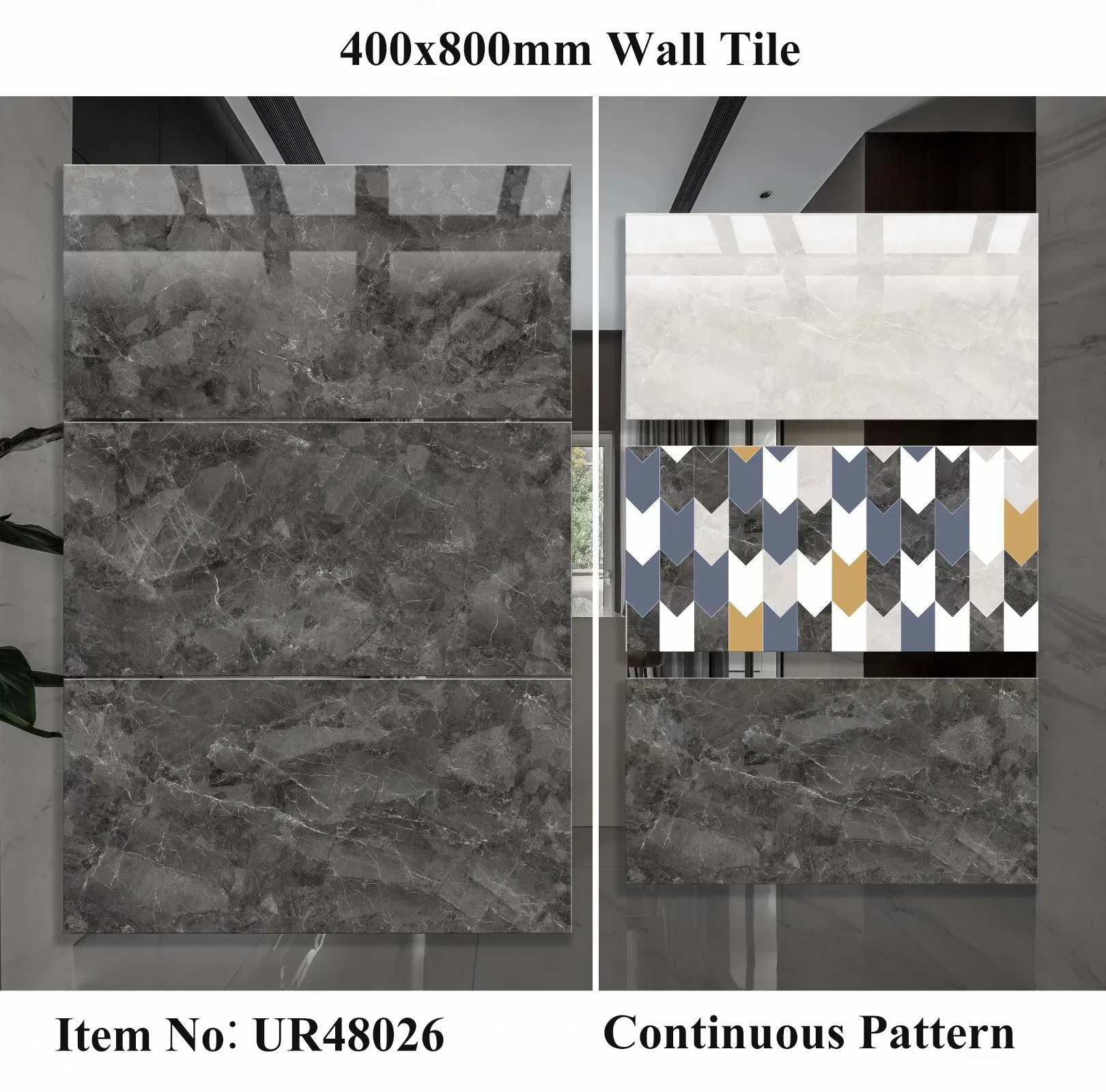 Foshan Factory Popular Building Material Decoration 400X800mm Glazed Porcelain Ceramic Bathroom Flooring Wall Tile