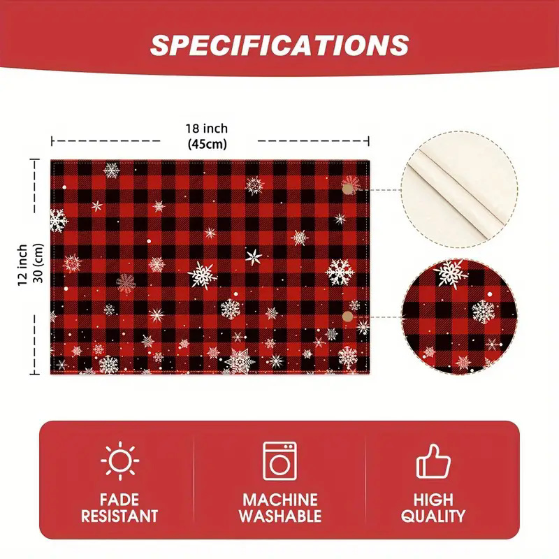 Hot Selling Bell Snowman Pattern Dining Table Table Mat Anti Fouling Heat-Insulating Tab Christmas Placemat