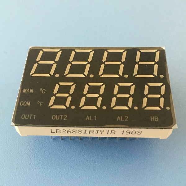 Temperature Control LED Display with Dual Line 7 Segments