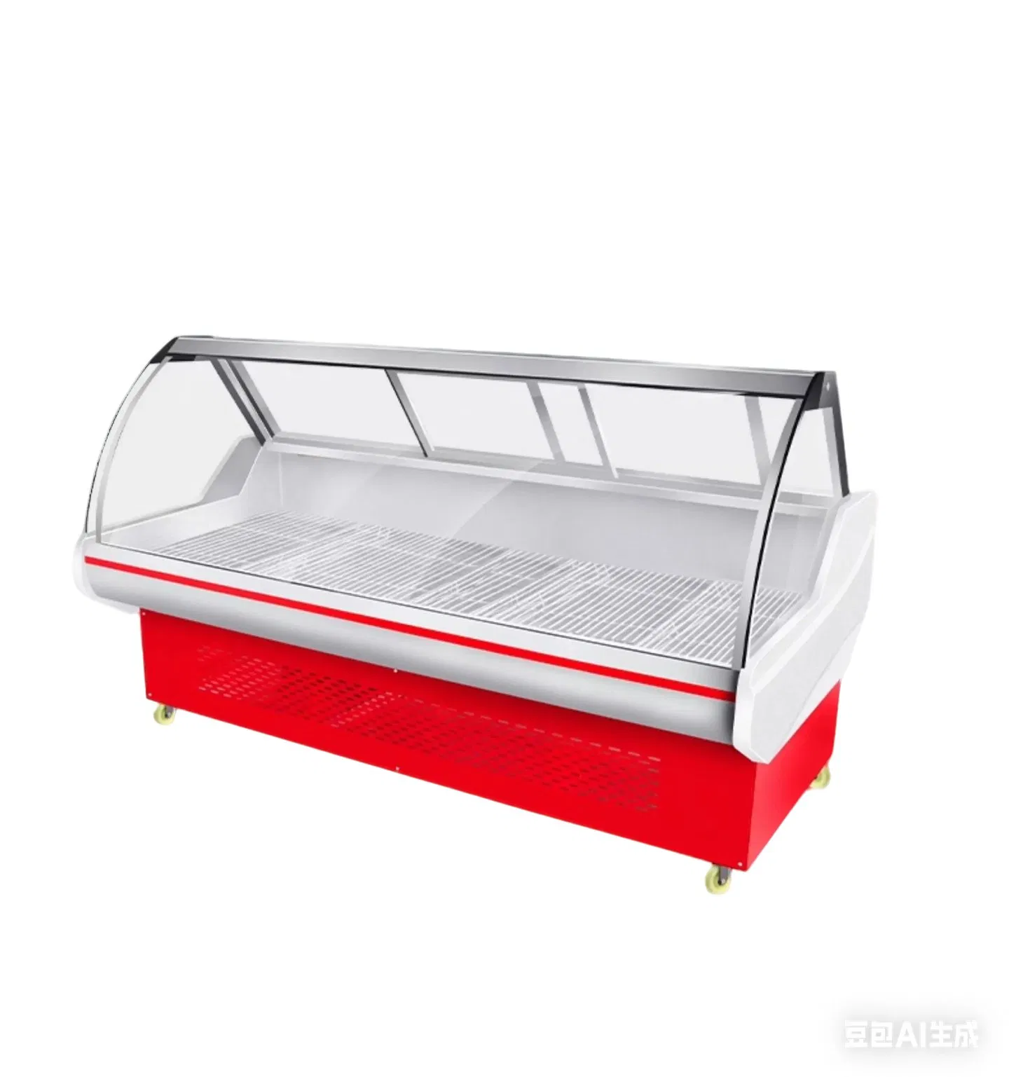 Large Curved Glass Front & Rear Doors Cooked Meat & Cold Dishes Display Fridge for Cooked Food Processing Factories