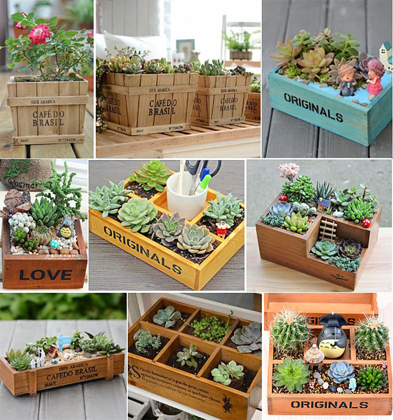 Custom-Made Wooden Pot for Flower Green Planter Wooden Garden Pot