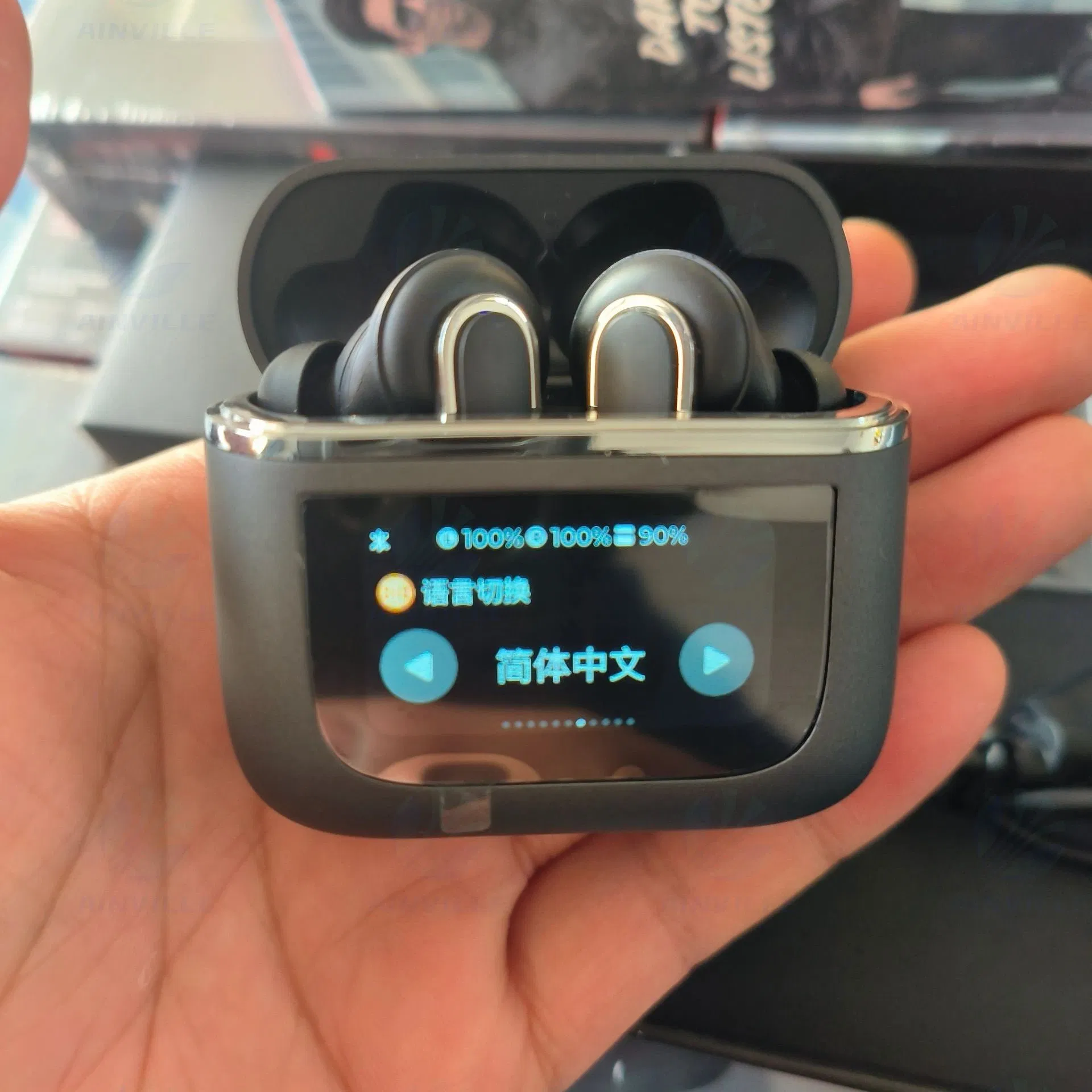 Беспроводные спортивные наушники Open Sports V8 с сенсорным LED-управлением