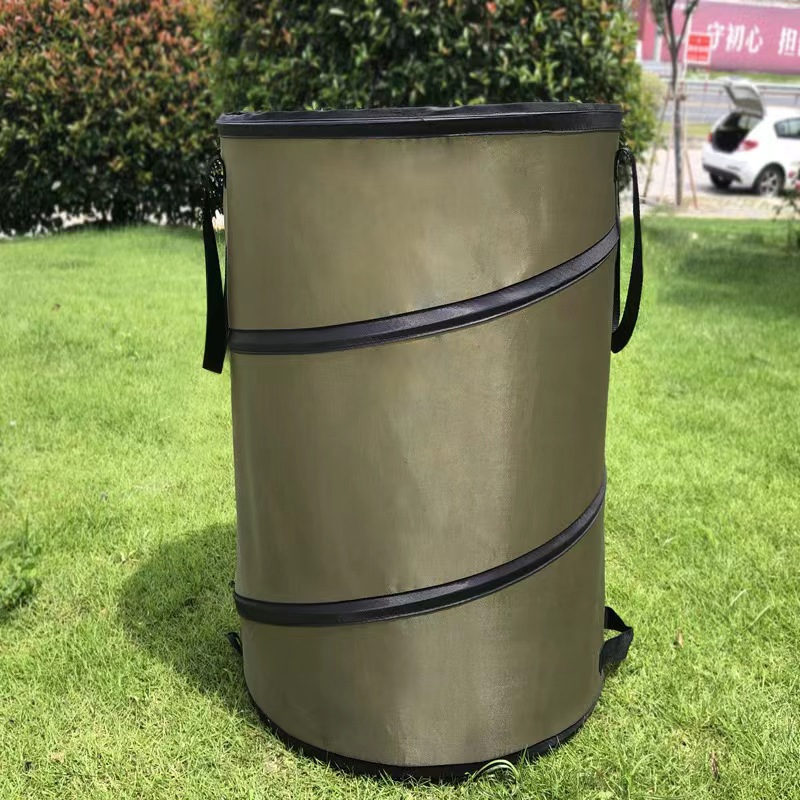 Collapsible Garden Bag 47gallon, Collapsible Leaf Bags with Hard Bottom, Heavy Duty Yard Waste Bag Leaf Bin, Leaf Pop up Trash Can