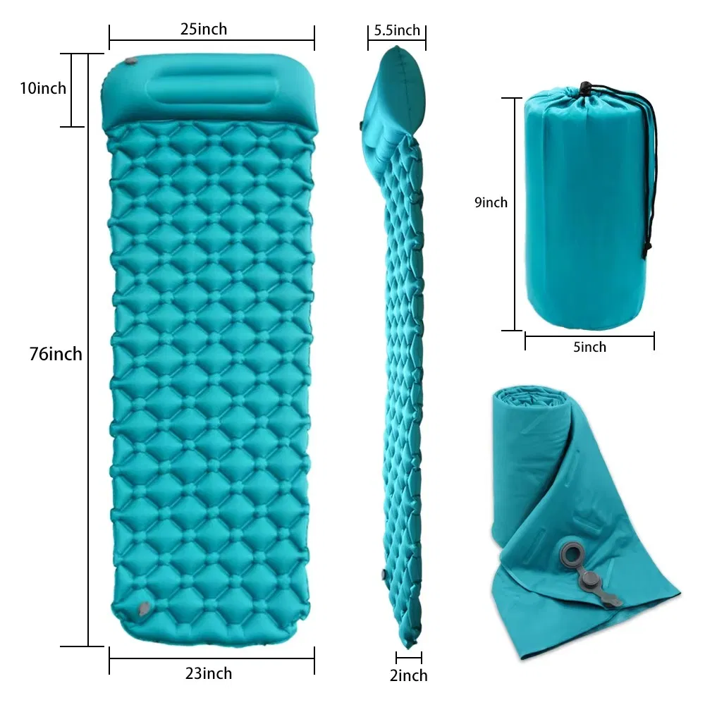 Hiking Travel Inflatable TPU Folding Sleeping Air Pad Light Camping Mat