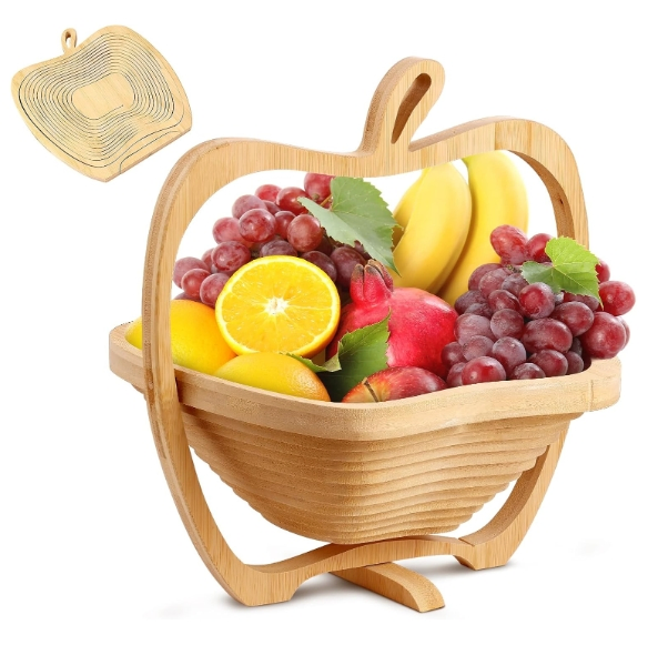 Bamboo Fruit Tray Dried Christmas Elk Shape Foldable Fruit Basket