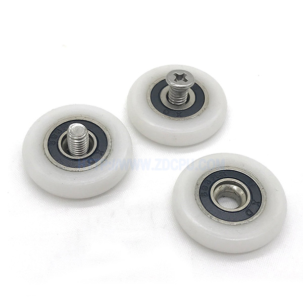 Heavy Duty White Polyurethane PU POM Pulley Wheel with Bearings
