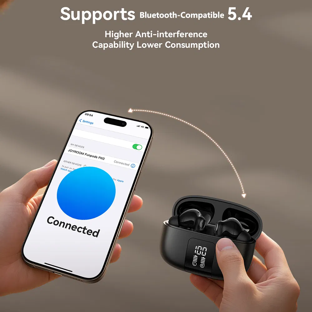 Joyroom Jr-Fn3 Wireless Earbuds - Anc, APP Control (Black)