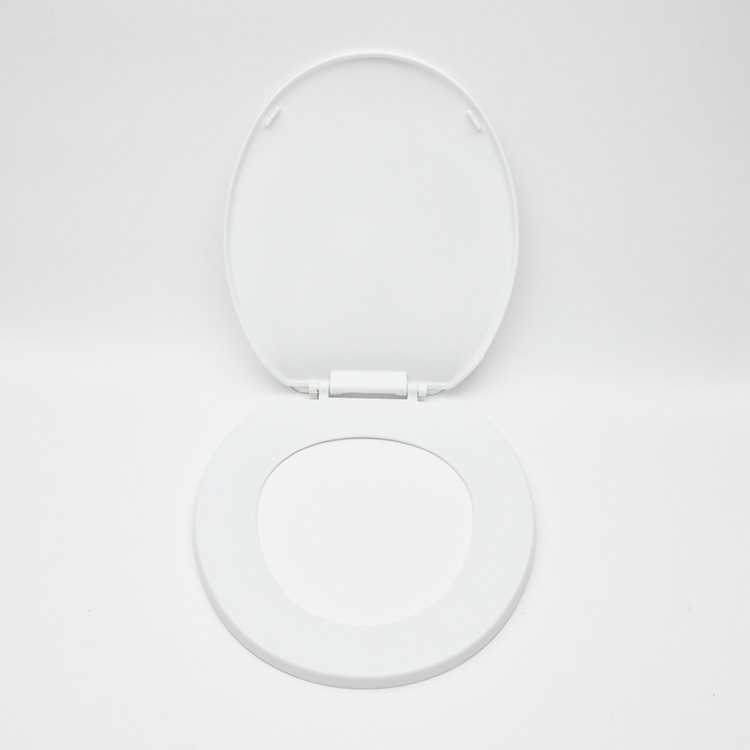 Sanipro Easy to Install Slow-Close Toilet Lid Modern White Plastic Round Toilet Seats Cover